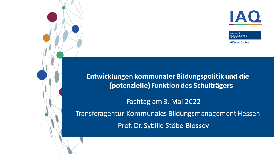 Beitrag IAQ, Uni Duisburg-Essen Titelfolie aus der Powerpoint-Präsentation des Vortrags