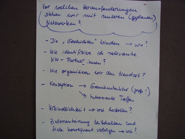Referentin Dr. Gudrun Stahn geht auf Herausforderungen ein, die bei der Arbeit in Netzwerken entstehen können.