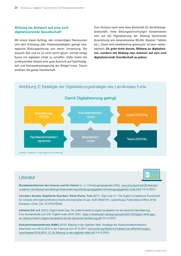 Publikation "Ansätze zur digitalen Transformation für Bildungslandschaften", S. 24