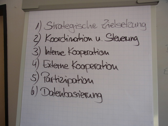 Referent Hartmut Allgaier erläutert die Elemente eines erfolgreichen Bildungsmanagements.