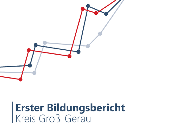 vordere Umschlagseite mit Überschrift des Berichts und Logo des Landkreises sowie mit einer blau-roten Grafik, die ein Liniendiagramm mit einer Rakete verbindet