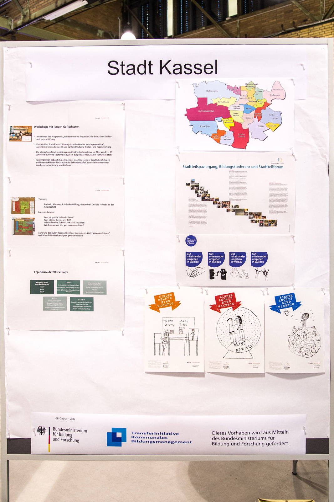 Kasseler Stellwand mit Stadtplan & Projektdarstellung