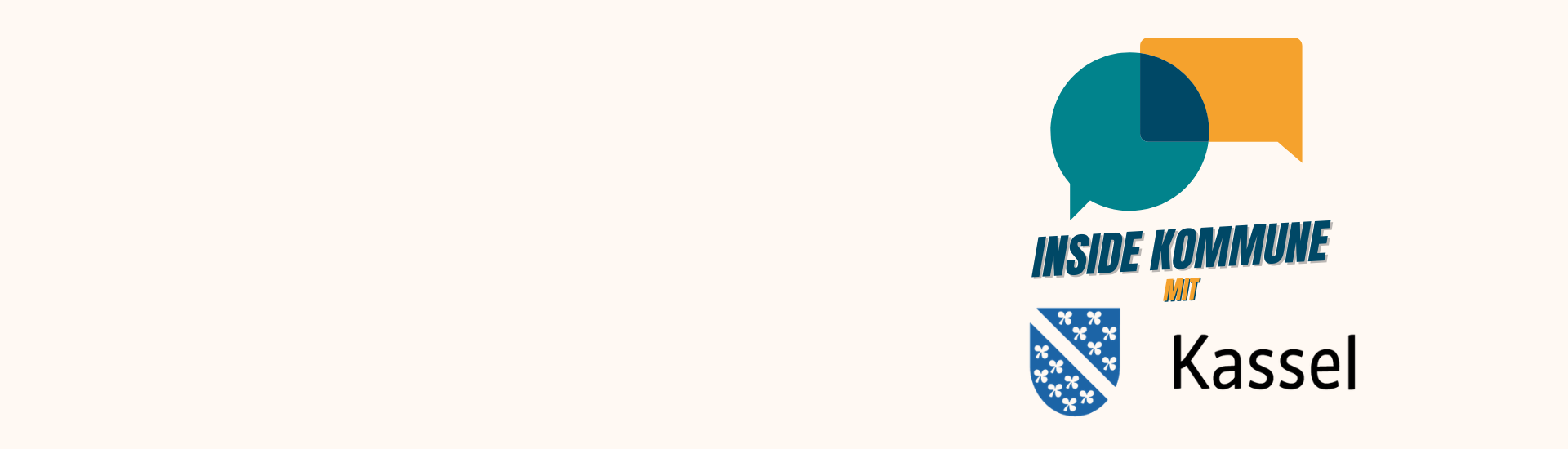 Zwei Dialogblasen, das Logo des Kreises Bergstraße und die Unterschrift "Inside Kommune"